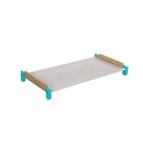 Couchette empilable Lili en toile piètement coloris bleu turquoise thumbnail image 1