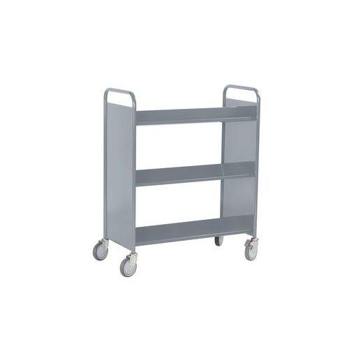 Illustration de : Chariot à livres double face, 6 tablettes inclinées