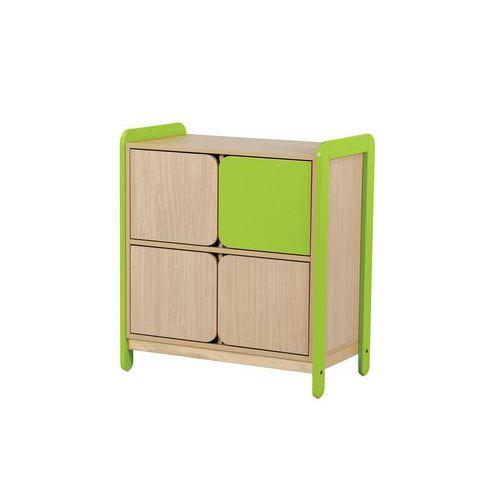 Meuble Lili hauteur 98 cm 2 colonnes 4 portes coloris vert thumbnail image 1