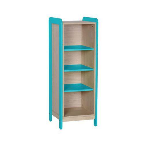 Meuble 1 colonne 4 niches Lili hauteur 137 cm coloris bleu turquoise thumbnail image 1