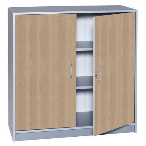 Illustration de : Armoire portes battantes couleur caisson aluminium - Manutan Expert