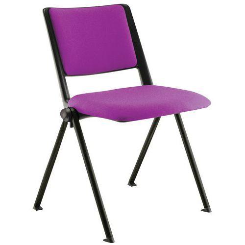Illustration de : Lot de 4 chaises Match Piètement noir dossier et assise tissu classé M1