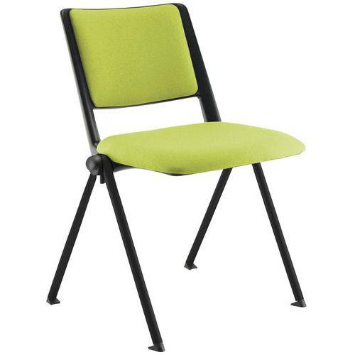 Illustration de : Lot de 2 chaises Match Piètement noir dossier et assise tissu classé M1
