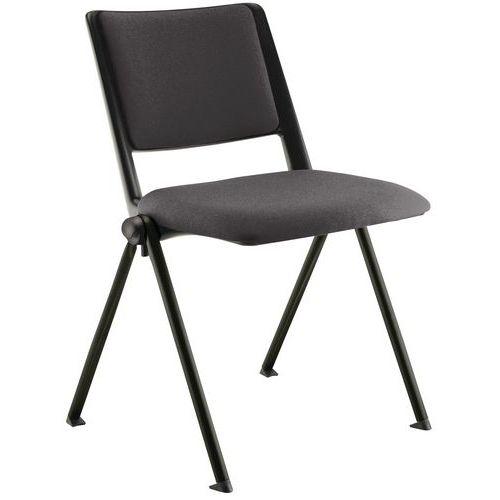 Lot 2 Chaises Match piétement Noir dossier/assise tissu Gris thumbnail image 1