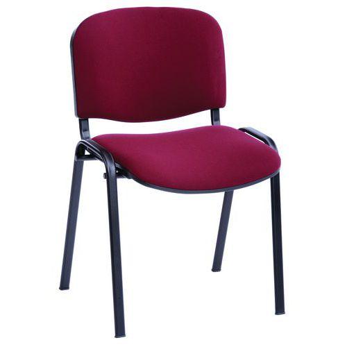 Illustration de : Lot 5 chaises Cluny tissu accroche soudée piètement noir