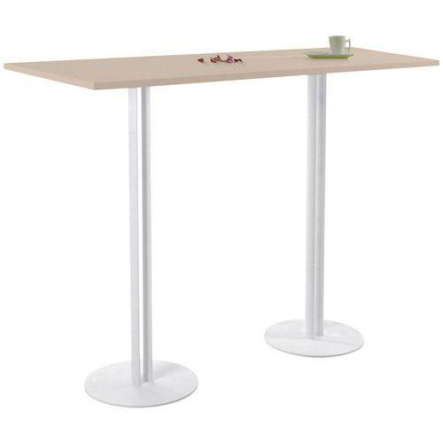 Illustration de : Table Roxane 2 pieds piètement 2 tubes 140x40 cm