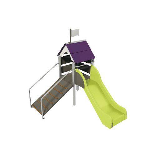 Structure Fripounette Baby-glisse - acier - scell - poly - gris/prune-Wiki Cat thumbnail image 1