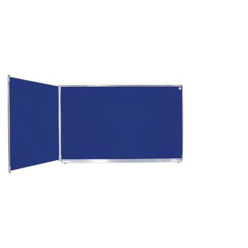 Tableau dyptique émaillé bleu cadre alu strié naturel - 1 x 3 m thumbnail image 1