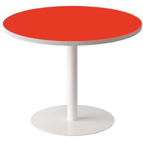Guéridon bas Easy Office pied métal Ø 80 cm plateau coloris Rouge thumbnail image 1