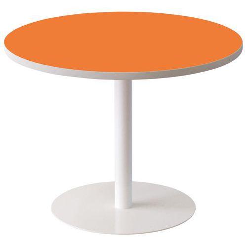 Guéridon bas Easy Office pied métal Ø 80 cm plateau coloris Orange thumbnail image 1