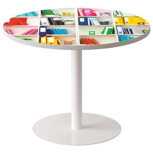 Guéridon  Ø 80 cm plateau coloris Décor - Manutan Expert thumbnail image 1