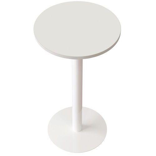 Illustration de : Table de réunion haute Easy Office pied métal Ø 60 cm plateau Blanc