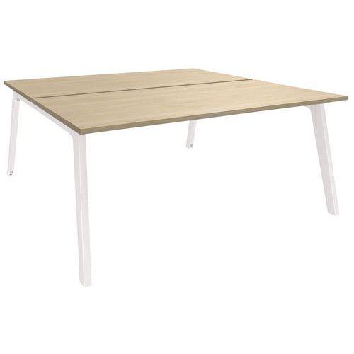 Bureau STEEL double face 120x163 Chêne clair / Blanc thumbnail image 1