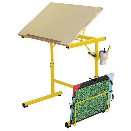 Illustration de : Table à dessin d'art à dégagement latéral - Manutan Expert