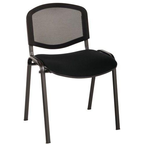 Lot de 5 chaises Bliz piètement noir dossier résille assise tissu coloris noir thumbnail image 1