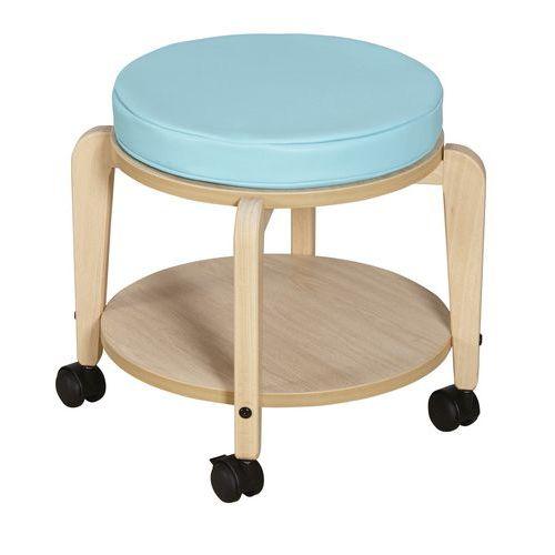 Tabouret adulte Lili T3 Assise bois/coussin bleu turquoise thumbnail image 1