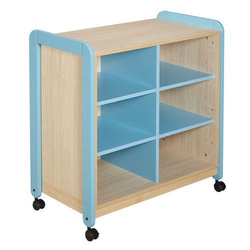 Illustration de : Meuble Lili 2 colonnes 6 niches + roulettes