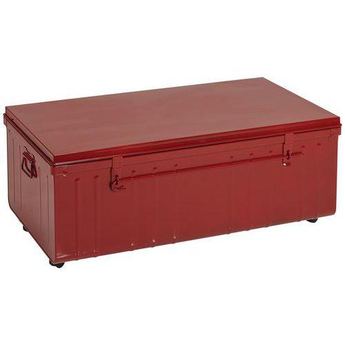 Table basse coffre sur roulettes Industrie coloris Rouge thumbnail image 1