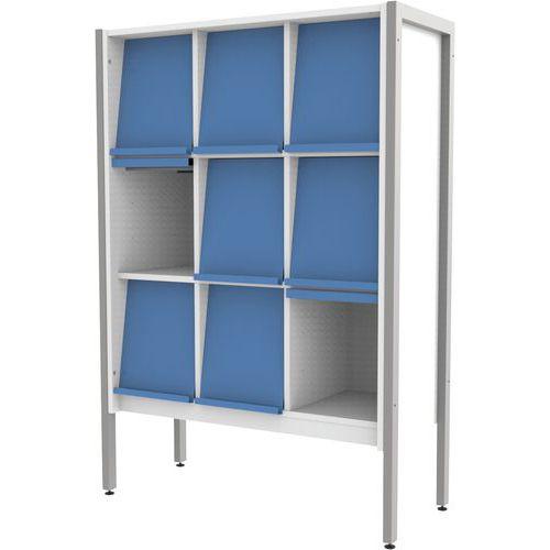 Présentoir 9 cases stockage structure métal volets bleu RAL5012 Ellipse enfant thumbnail image 1