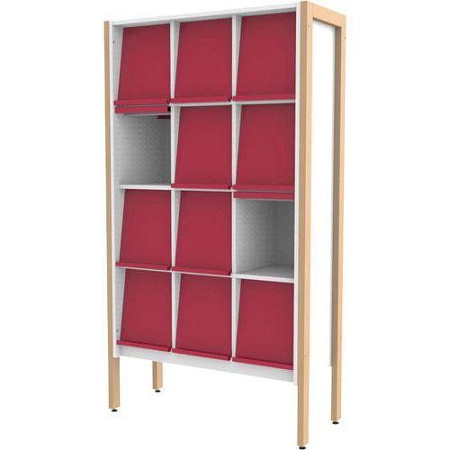 Illustration de : Présentoir à revues Ellipse structure hêtre massif - Manutan Expert