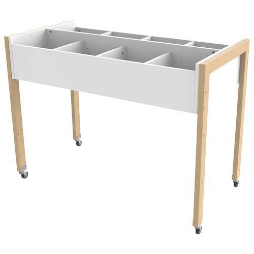 Illustration de : Bac à albums haut simple Ellipse hêtre massif - Manutan Expert