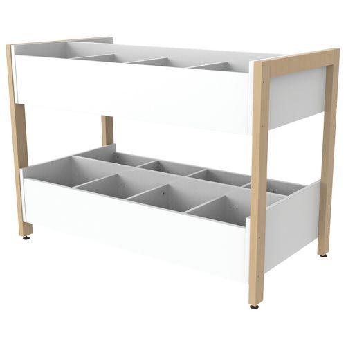 Illustration de : Bac à albums 2 niveaux Ellipse structure hêtre - Manutan Expert