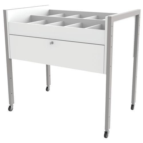 Illustration de : Bac multimédia Ellipse structure métal - Manutan Expert