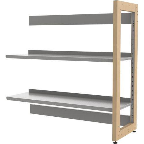 Illustration de : Rayonnage simple face structure bois Ellipse - Manutan Expert