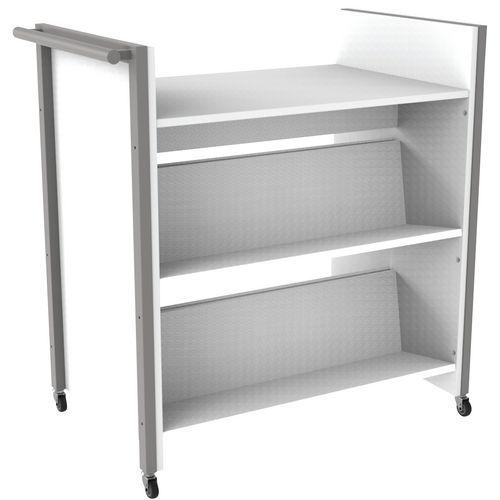 Illustration de : Chariot à livres Ellipse structure bois - Manutan Expert