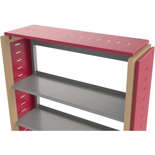 Illustration de : Tablette chapeau d'habillage métal pour rayonnage Ellipse - Manutan Expert