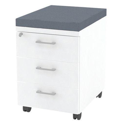 Caisson mobile 3 tiroirs blanc + coussin M1 GRIS B01/15 thumbnail image 1