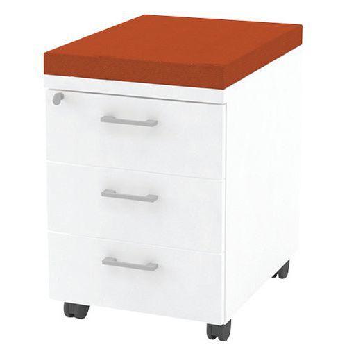 Caisson mobile 3 tiroirs blanc + coussin M1 ORANGE B01/017 thumbnail image 1