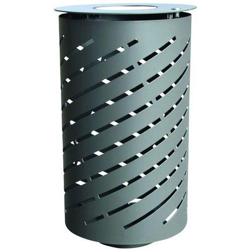 Poubelle Spiral 65L acier galvanisé gris martelé thumbnail image 1