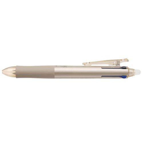 Illustration de : Stylo roller frixion ball 4 couleurs 0,5mm corps champagne - Pilot