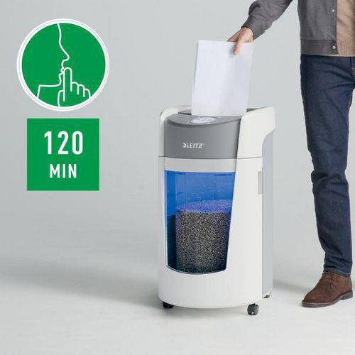 Illustration de : Destructeur de papier IQ OptiMax Coupe Micro Sécurité P5 - 35L - Leitz