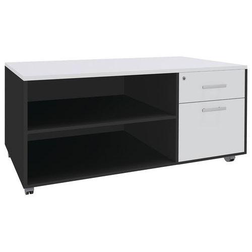 Console mobile Urbano 2 tiroirs 120x60 carbone/blanc thumbnail image 1
