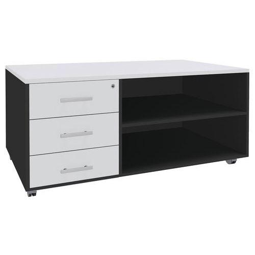 Console mobile Urbano 3 tiroirs 120x60 cm carbone/blanc thumbnail image 1