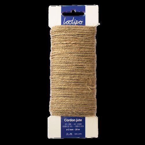 Carte cordon jute - 20 m - 2 mm - 1 coloris thumbnail image 1