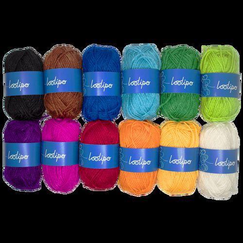 Lot 12 pelotes de laine 55m couleurs vives thumbnail image 1