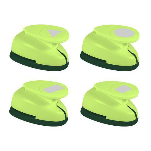 Illustration de : Lot de 4 perforateurs emporte-pièce formes géométriques