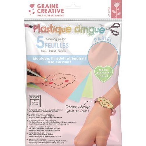 Pochette 5 feuilles plastiques dingue couleurs pastel 20 x 26 cm thumbnail image 1