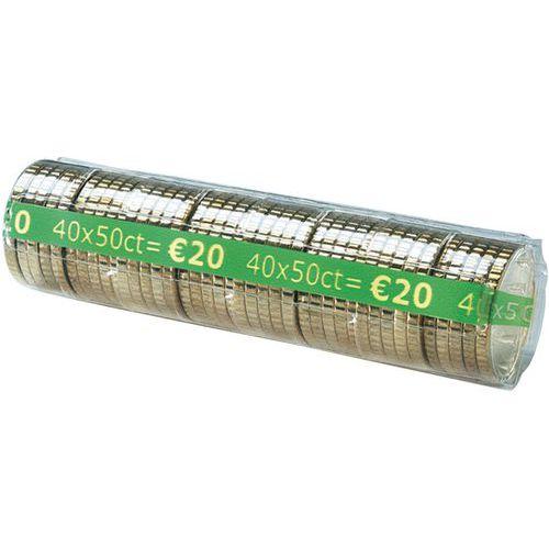 Lot de 100 Étui à monnaie en PET - pièces 0,50 Euro 40 pcs/tube thumbnail image 1
