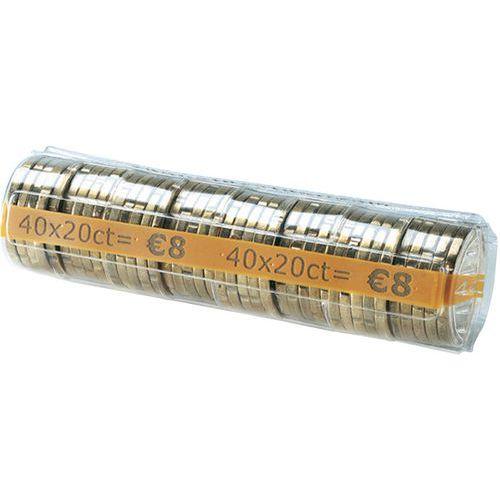 Lot de 100 Étui à monnaie en PET -  pièces 0,20 Euro 40 pcs/tube thumbnail image 1