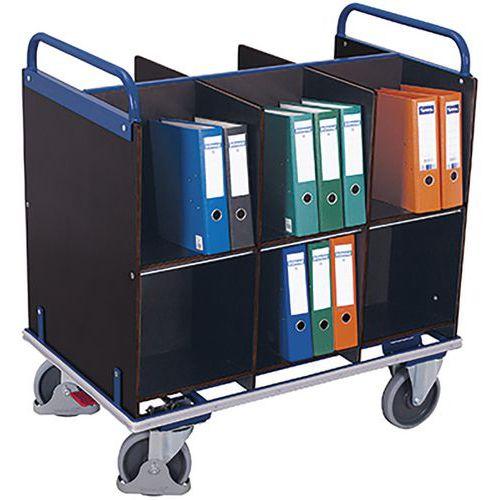 Illustration de : Chariot porte-documents avec 12 casiers