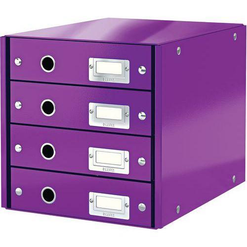Lot de 3 Bloc de classement Leitz Click & Store, 4 tiroirs Violet thumbnail image 1