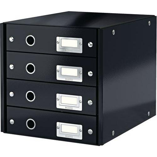 Lot de 3 Bloc de classement Leitz Click & Store, 4 tiroirs Noir thumbnail image 1
