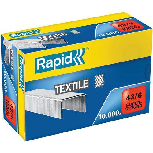 Agrafes Rapid SuperStrong 43/6 Textile. Boîte de 1000 thumbnail image 1