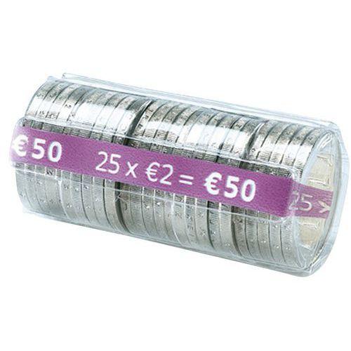 Lot de 100 Étui à monnaie en PET - pièces 2 Euro 25 pcs/tube thumbnail image 1