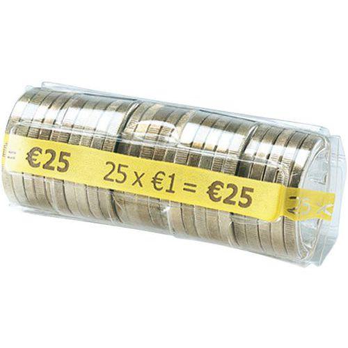 Lot de 100 Étui à monnaie en PET - pièces 1 Euro 25 pcs/tube thumbnail image 1