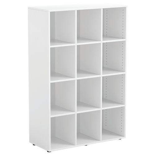 Illustration de : Armoire blanche Elsa 3 colonnes et 12 cases blanc-Mirplay School
